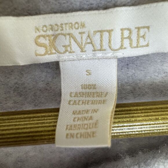 Nordstrom Signature Womens 100% Cashmere Sweater Size S Gray Old Money Preppy - Picture 5 of 6